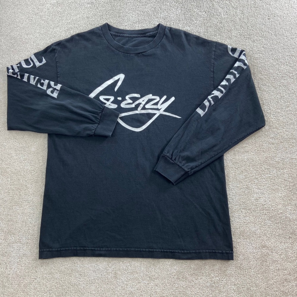G-Eazy Long Sleeve Shirt Mens Large Black The Beautiful & Damned Skull Graphic
